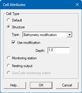 Cell Attributes dialog for SMS 13.1.