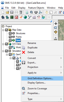 Figure 1. Selecting "Grid Definition Options" for the Grid coverage.