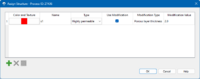 Cell attributes dialog for the structure type indicated.