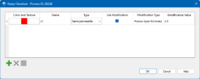 Cell attributes dialog for the structure type indicated.