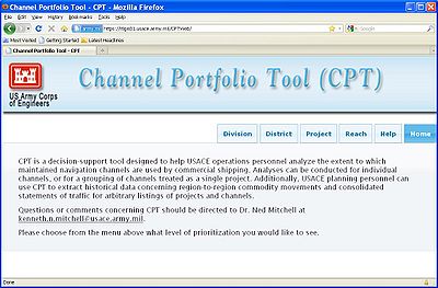 Fig. 1 – CPT Home screen
