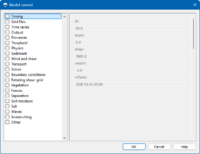 Aeolis Model Control dialog