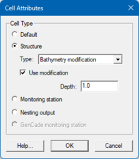 Cell Attributes dialog for SMS 13.1.